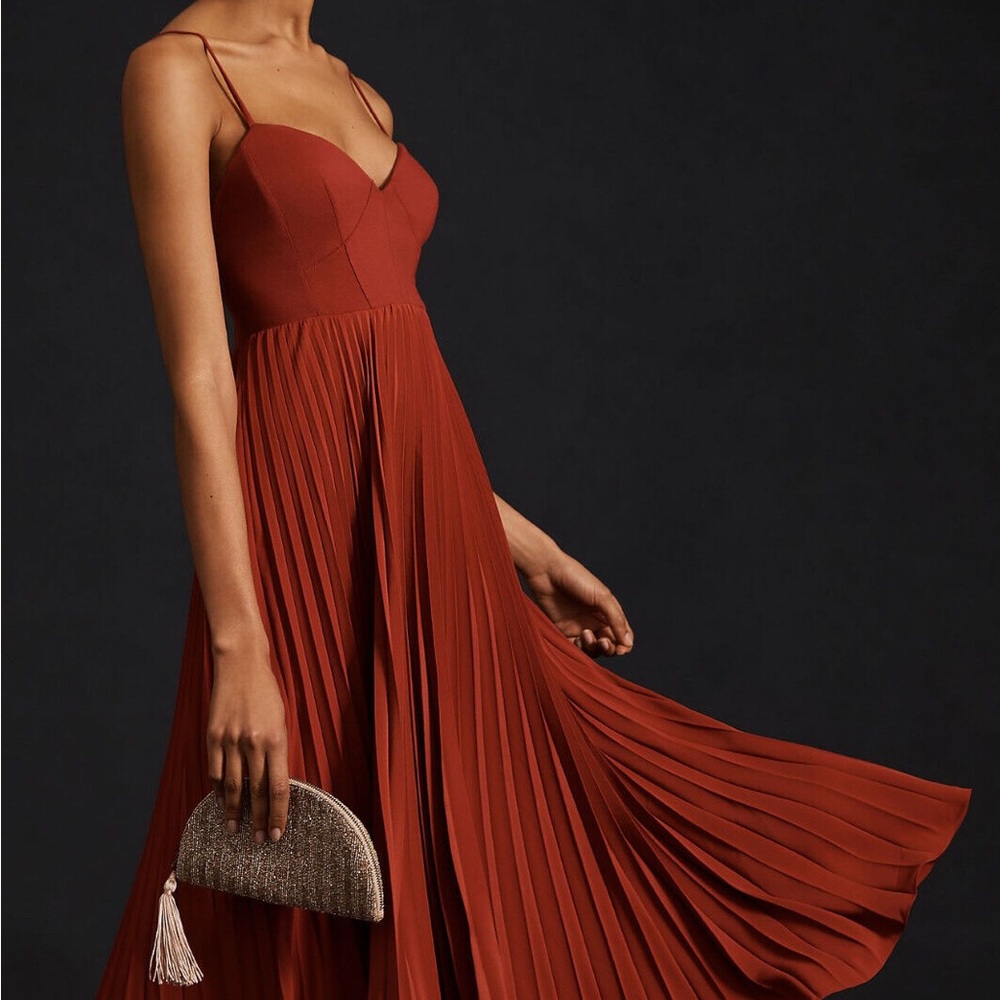 Anthropologie Sweetheart Bodice Pleated Dress